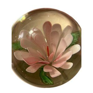 Pink Petal with red and green accent Floral Paperweight